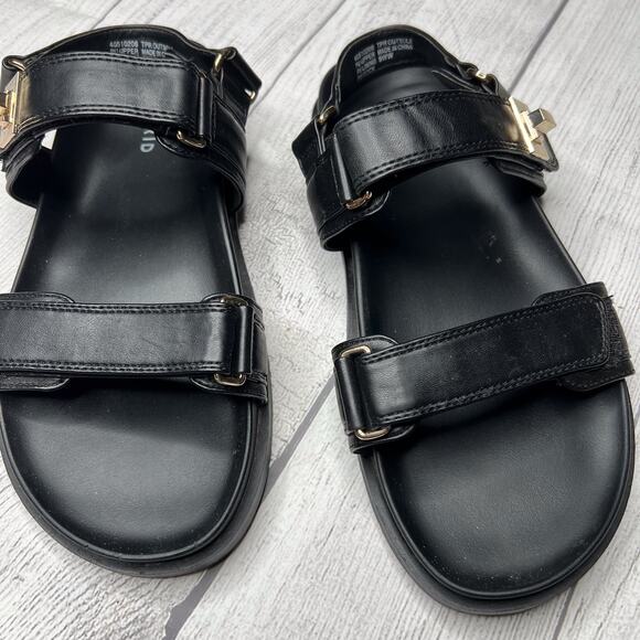 Torrid Black Turnlock Gladiator Sandals WW Chunky Band Shoes Size 9WW Extra Wide - Picture 6 of 11